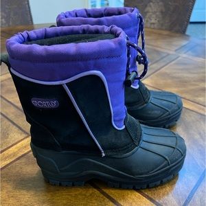 Sporto Snow and Rain Boots girls size 3 Black and Purple